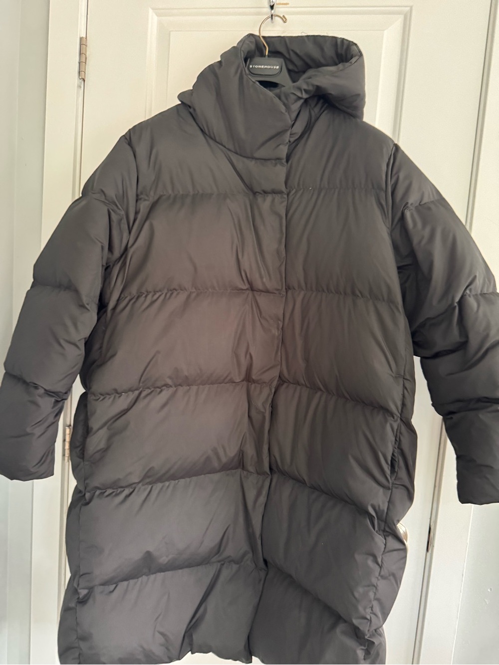 Long Black Puffer Coat with Hood - Warm Insulated Winter Jacket